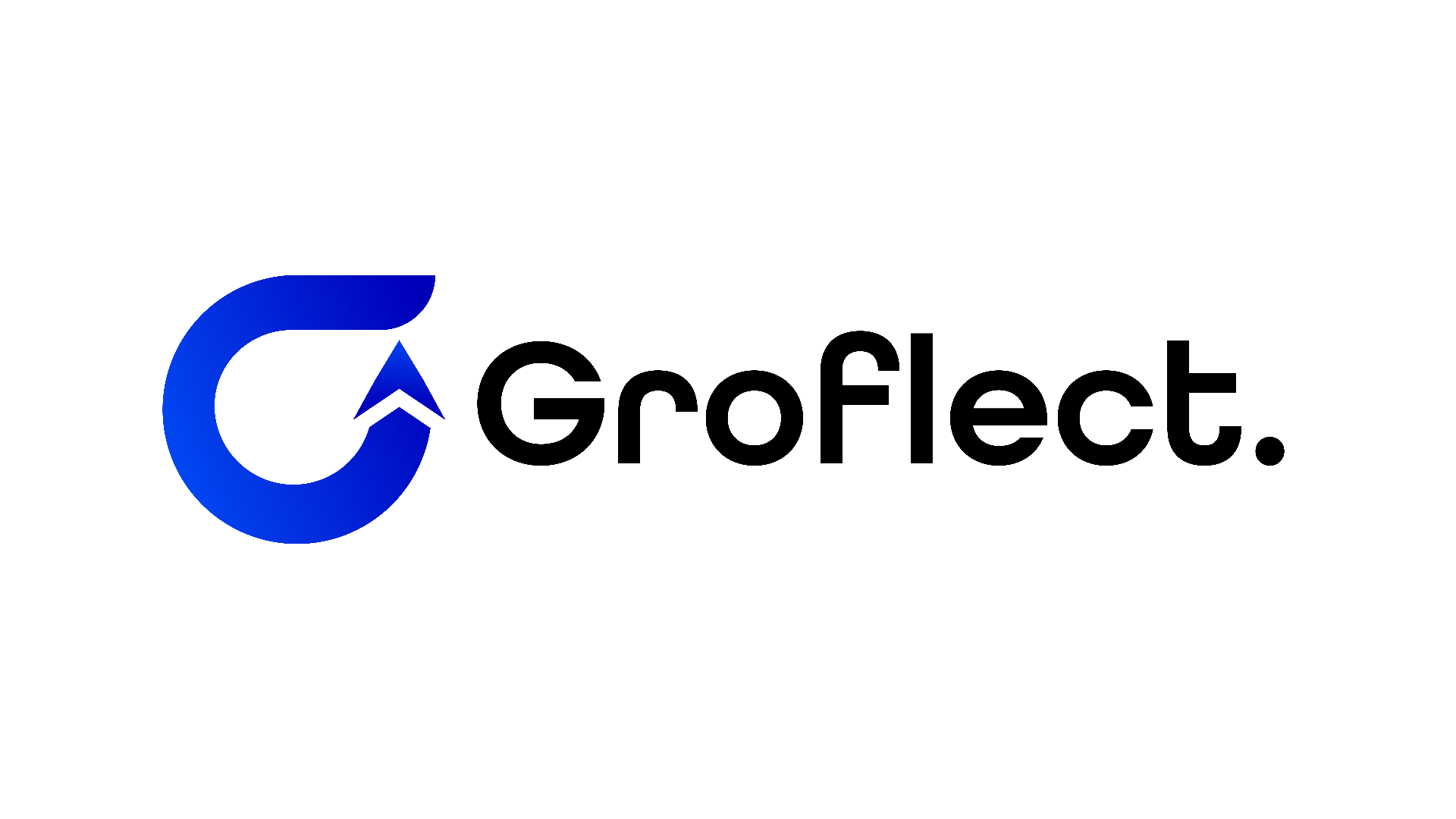 Groflect brand identity, UI UX and marketing collateral design for a business growth application